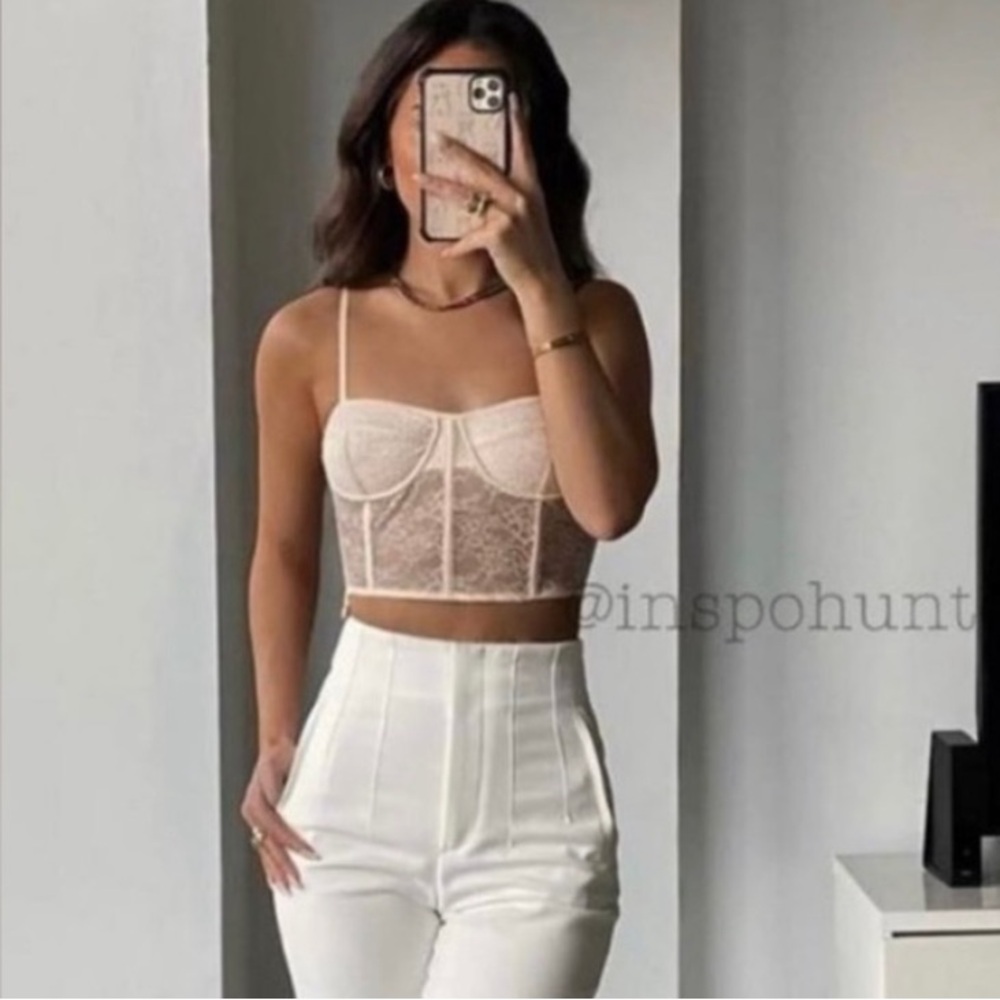 NWOT Zara lace corset top